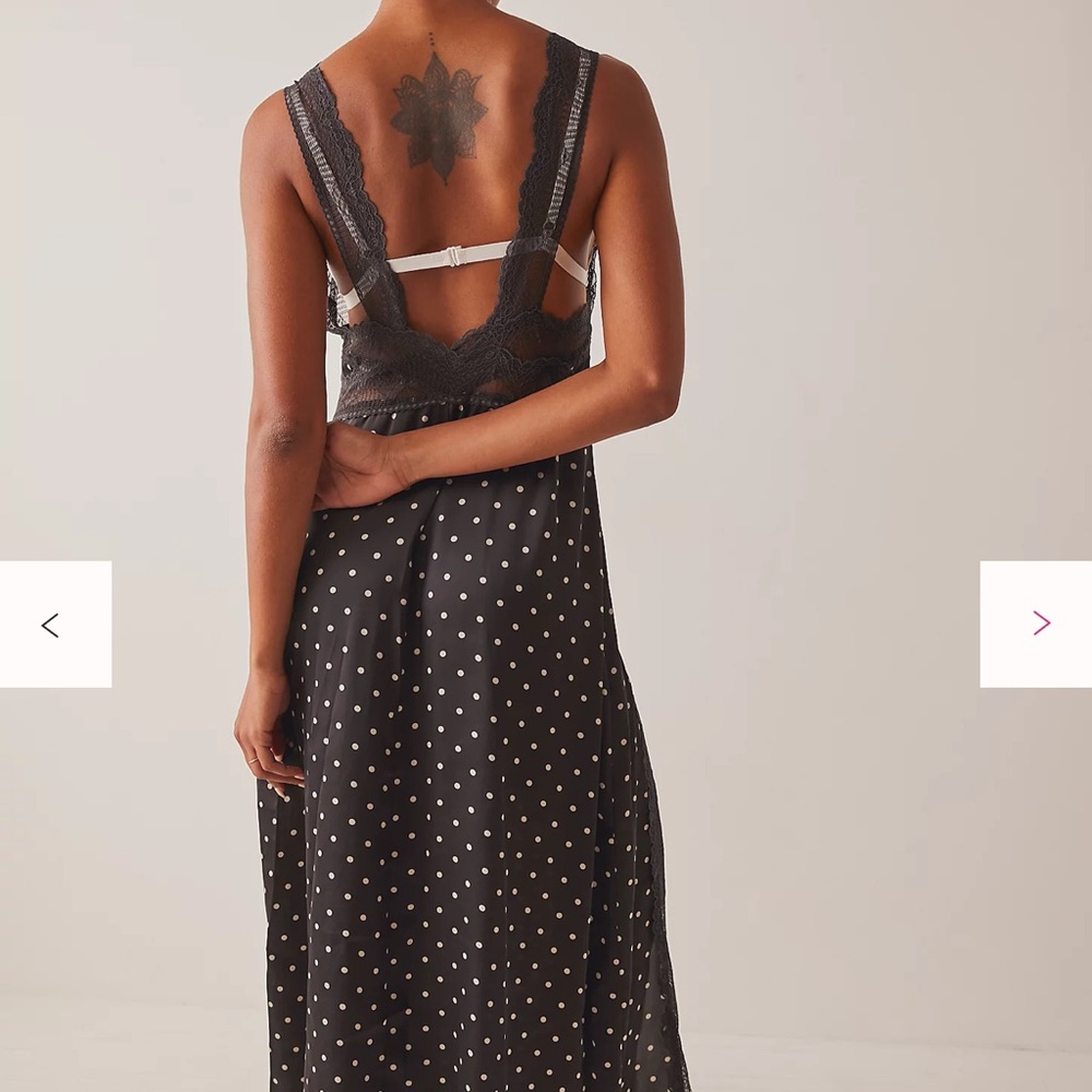 NWT Free People Intimately Polka Dot Lace Slip Dress Bad For You Printed Maxi - Picture 3 of 9